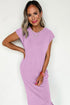 Effortless Cool Mineral Wash Pocketed Side Slit Long T-Shirt Maxi Dress